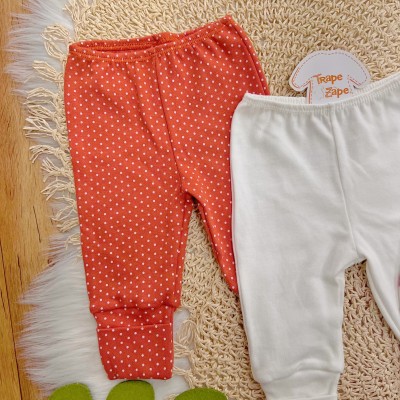 Kit 3 Calças - Poá, Off White e Flores - Telha